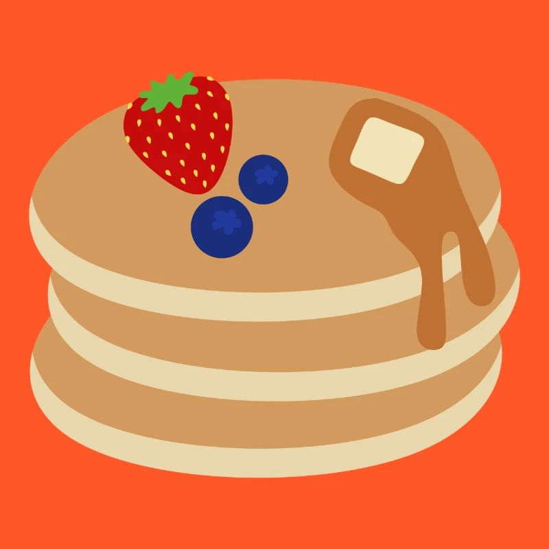 Pancake Stack with Berries, Butter and Maple Syrup