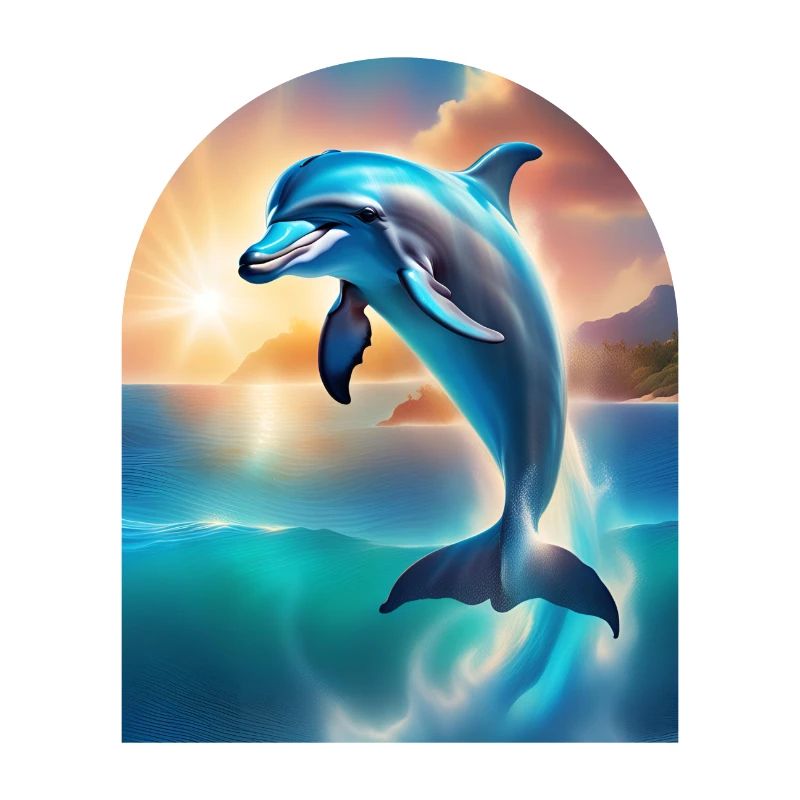Un dauphin sortant de la mer