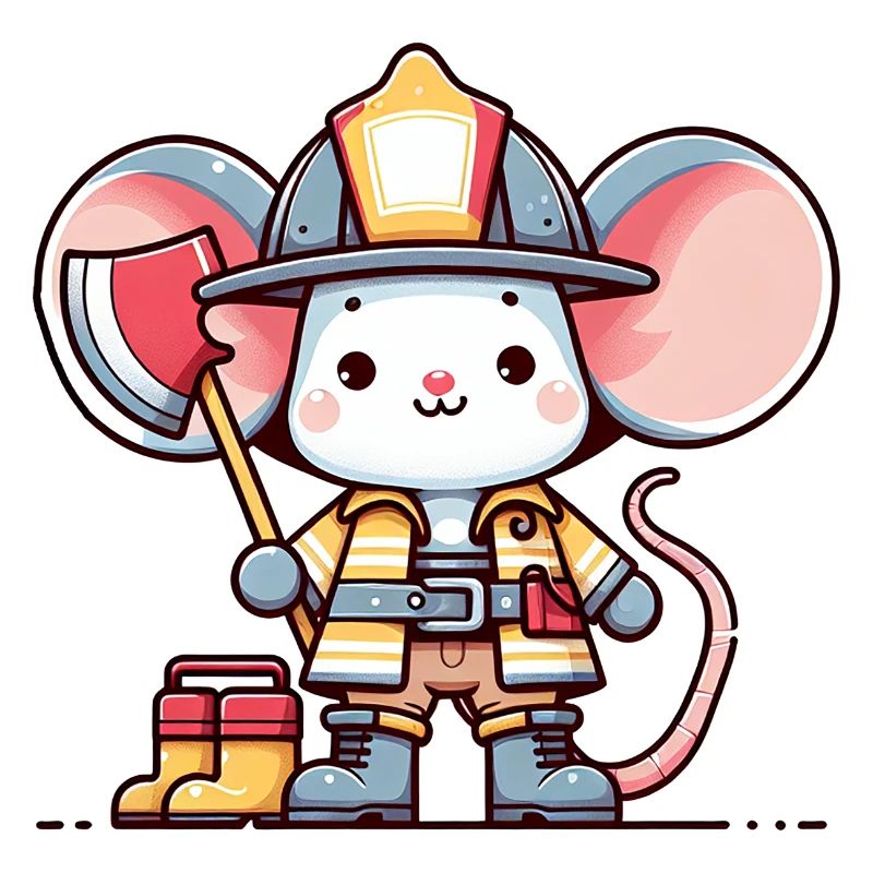 Cute Mouse Firefighter