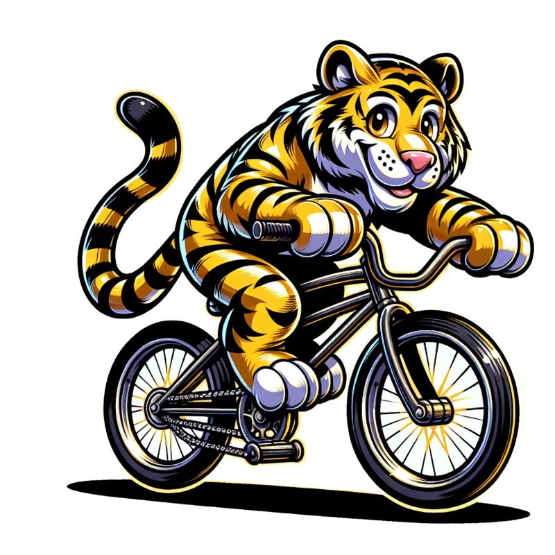 Cute Cyclist Tiger