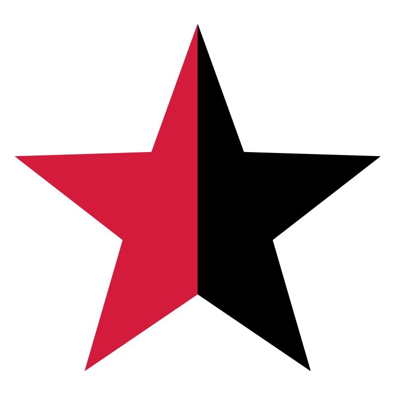 Anarchy Star Rebel Revolution Fight Left Red Black