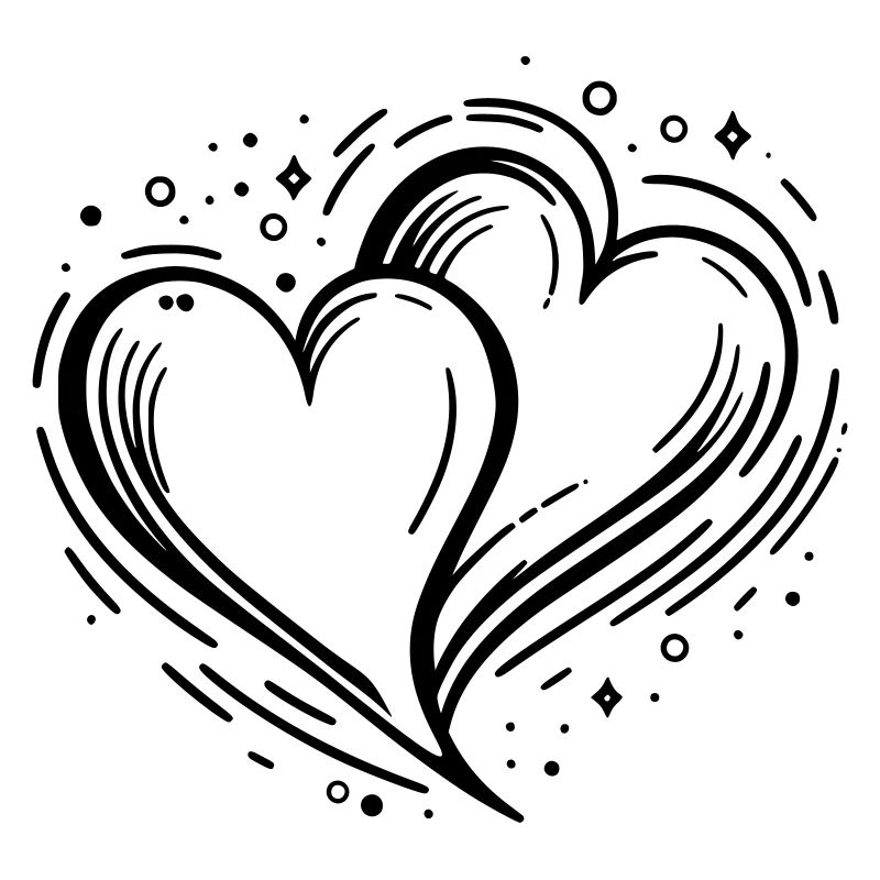 Two Glitter Hearts