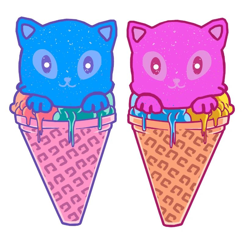 Katzen Eiswaffel Eiskreme Eiscrem Kinder