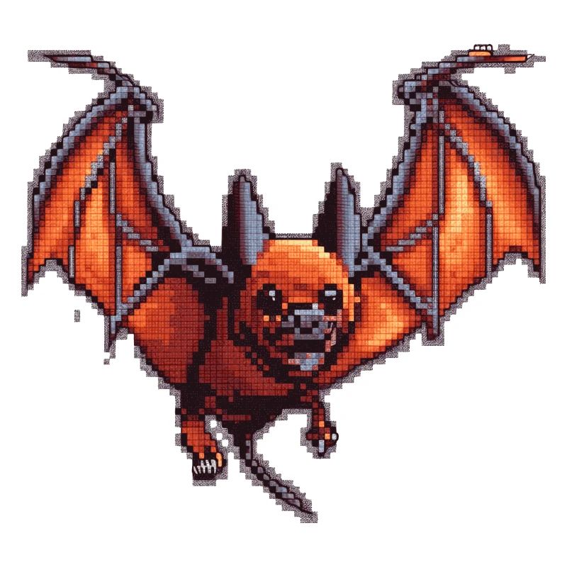 Flying fox from an old video game in 8 bit