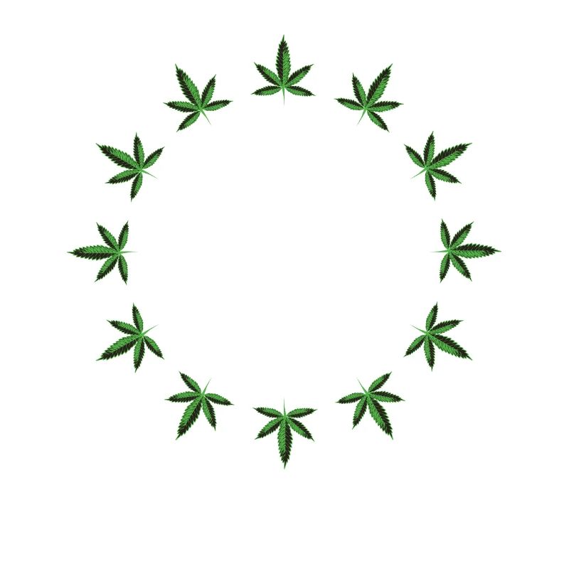 Cannabis Leaf Hemp Circle