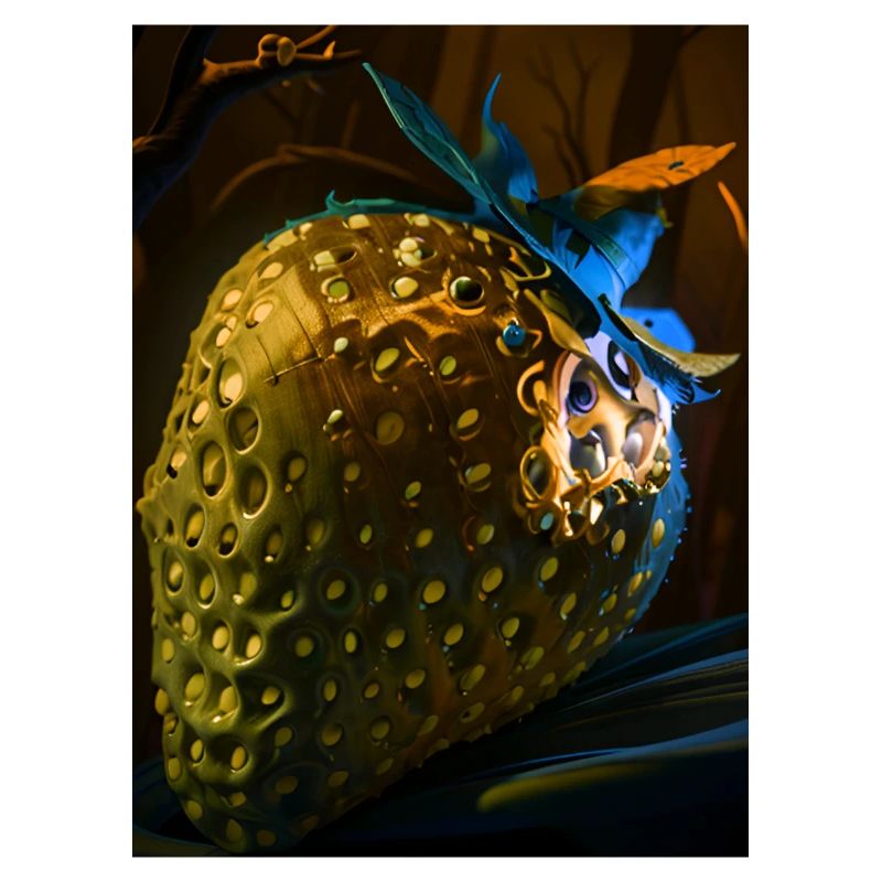 Erdbeere, technisch, Hightech, illustration,gold