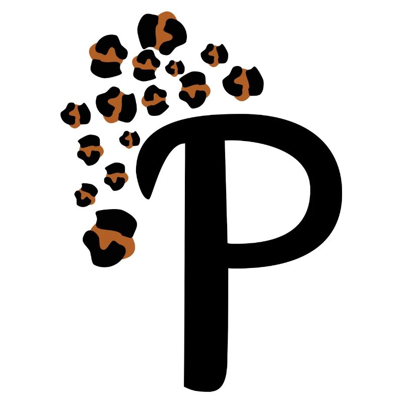 Buchstabe p Leopardenmuster