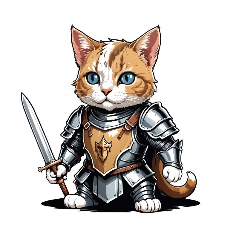 Chat Chevalier Chevalier Chat Cadeau Médiéval