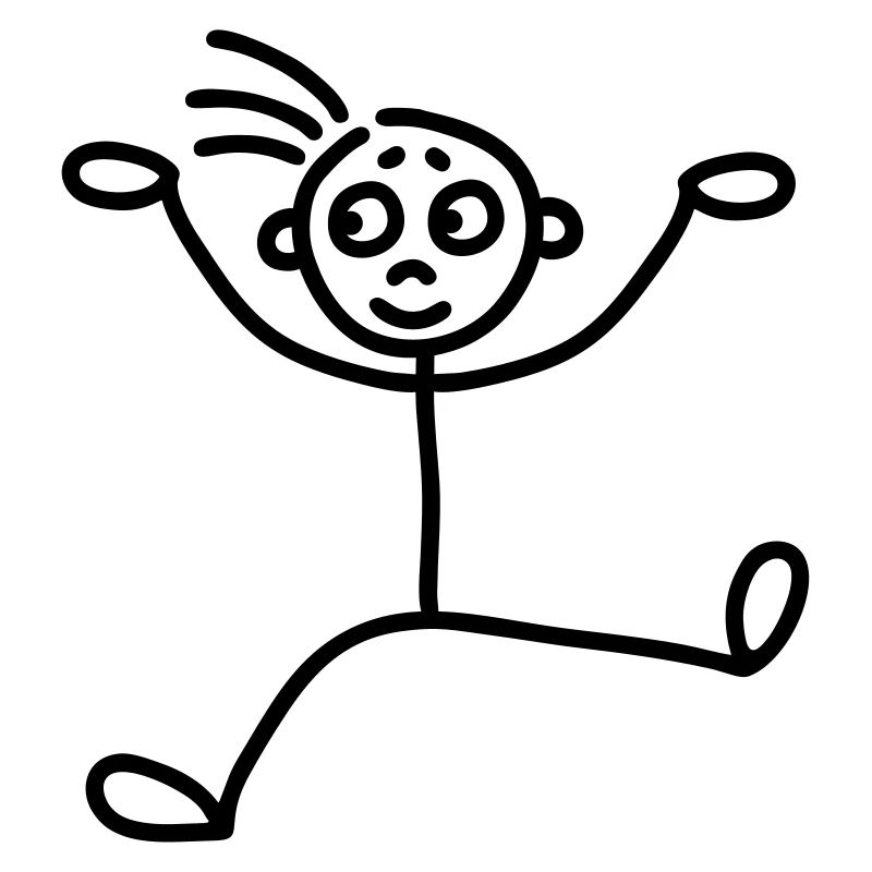 Stick figure jumps