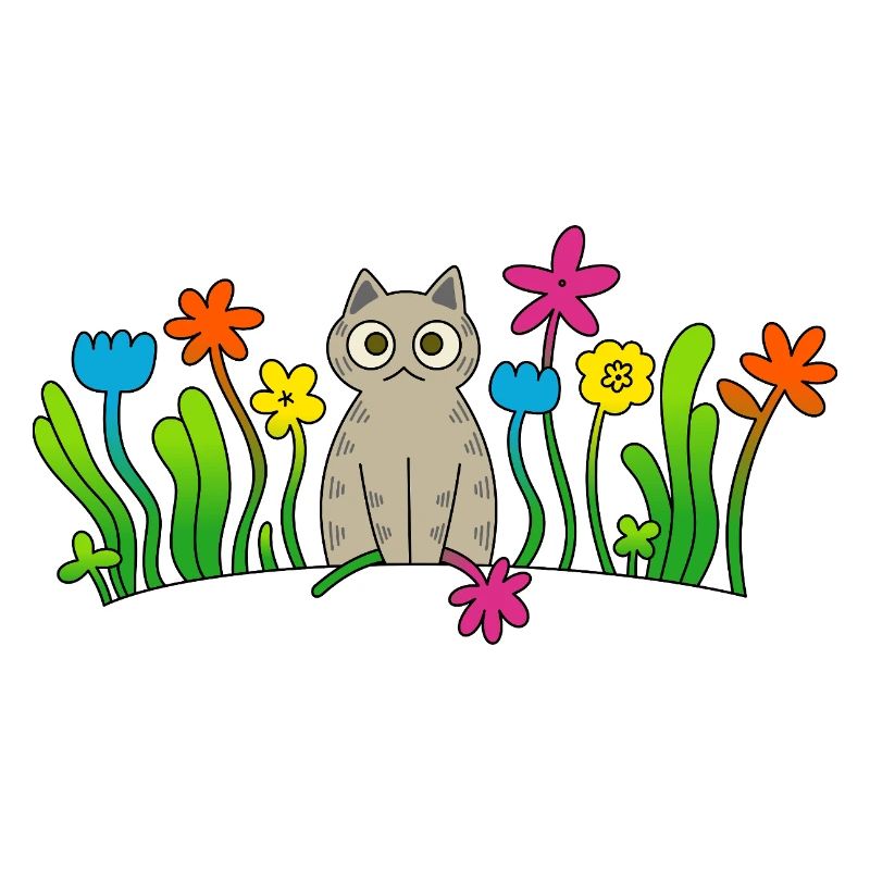 Katze mit einer blume