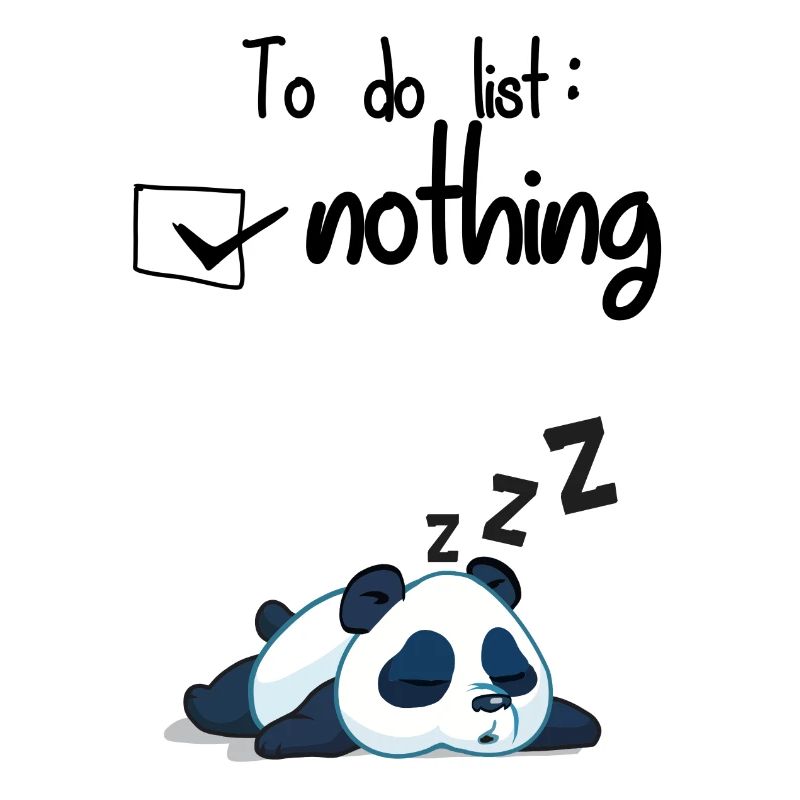 Die Liste der Dinge, die zu tun sind: nichts. Schlafender Panda
