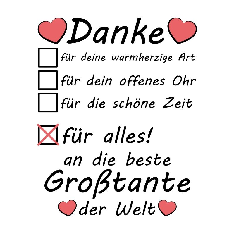 Großtante Danke sagen Geburtstag Muttertag