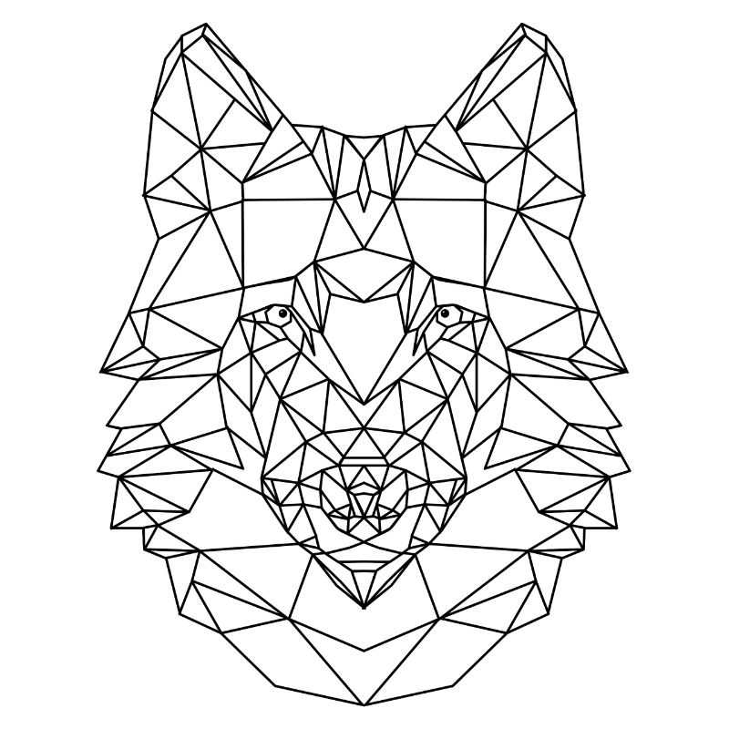 Polygon Wolf Tier Wildnis Geometisch Wolfskopf