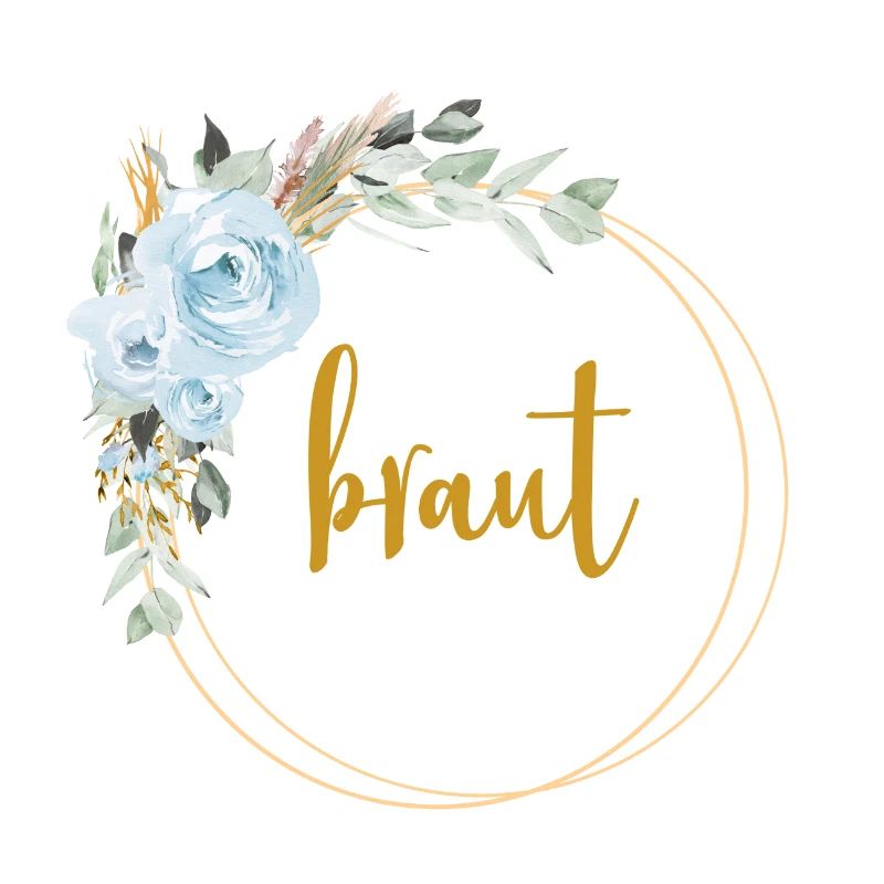Team Braut! Eukalyptus Blauer Rosen Boho Kranz