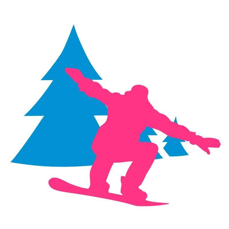 snowboarder trees