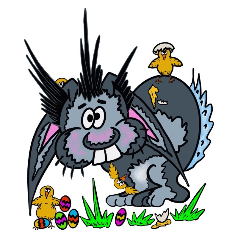 Osterhase mit Kueken