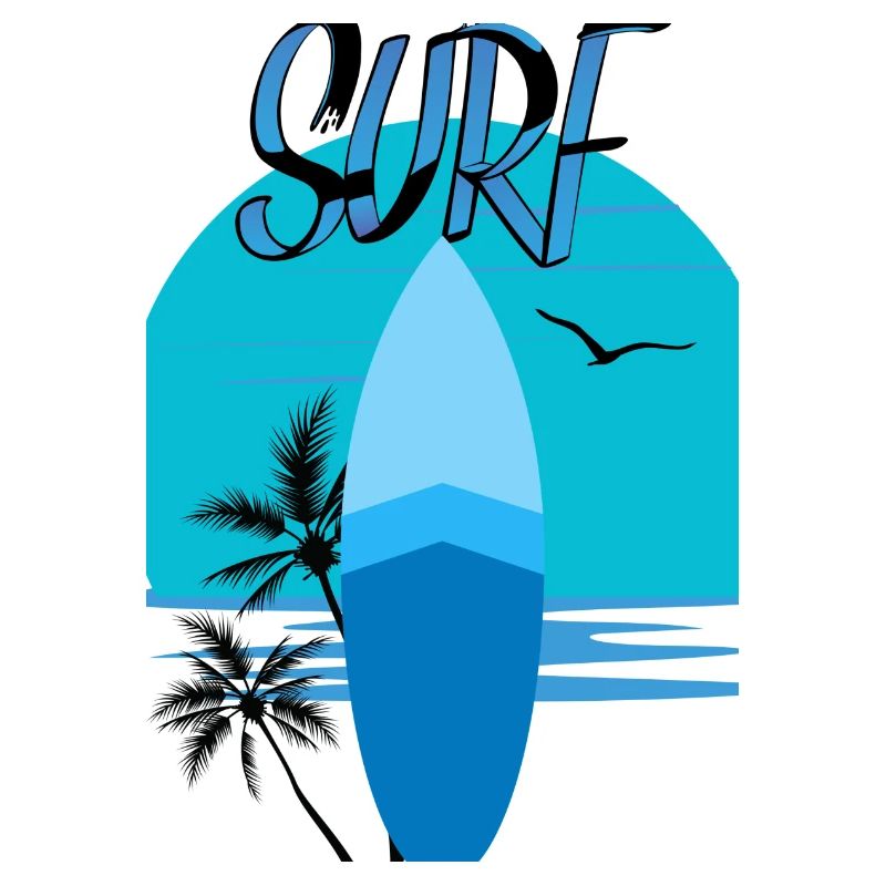 Planche de surf avec Sunset Blue - Palmiers