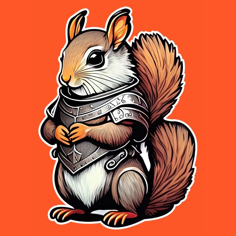Warrior Squirrel Illustration
