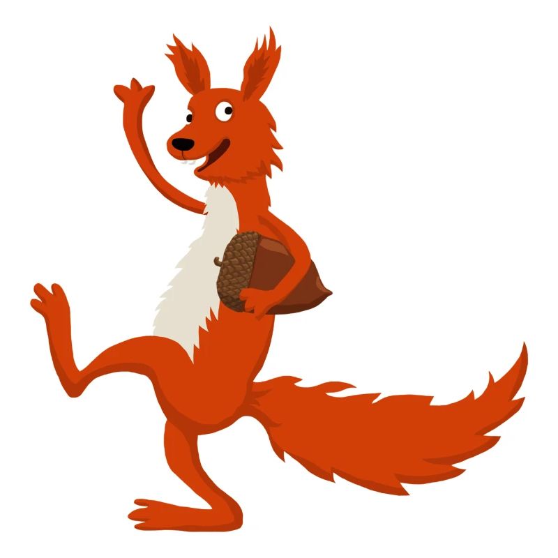 Eichhörnchen mit Eichel