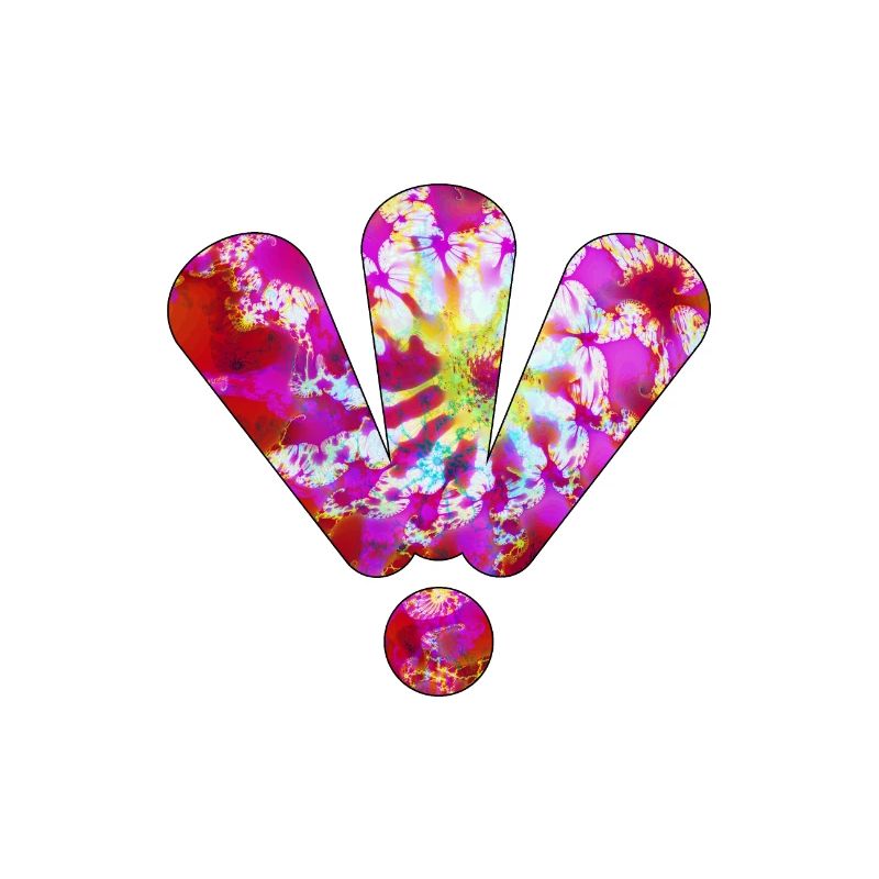 Trois points d'exclamation violet