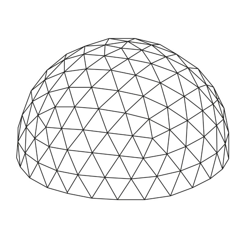 Geodesic dome, biosphere, geometric lines