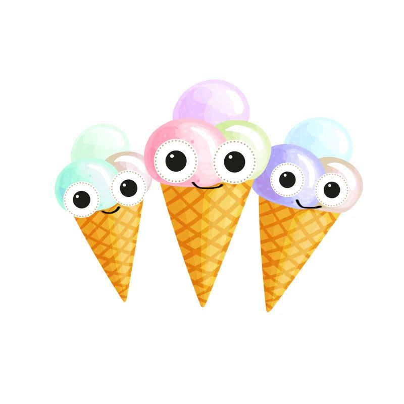 Cornets de crème glacée, crème glacée, bande dessinée