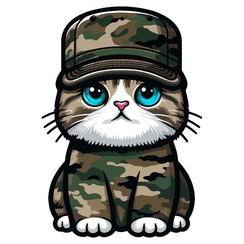Chat en uniforme militaire
