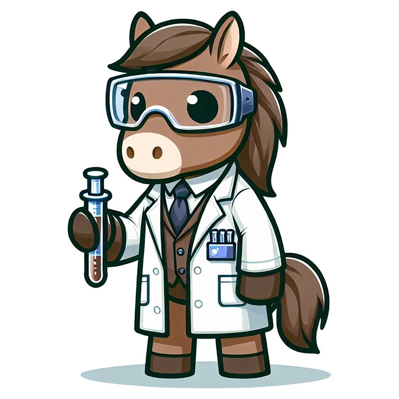 Scientifique de cheval mignon