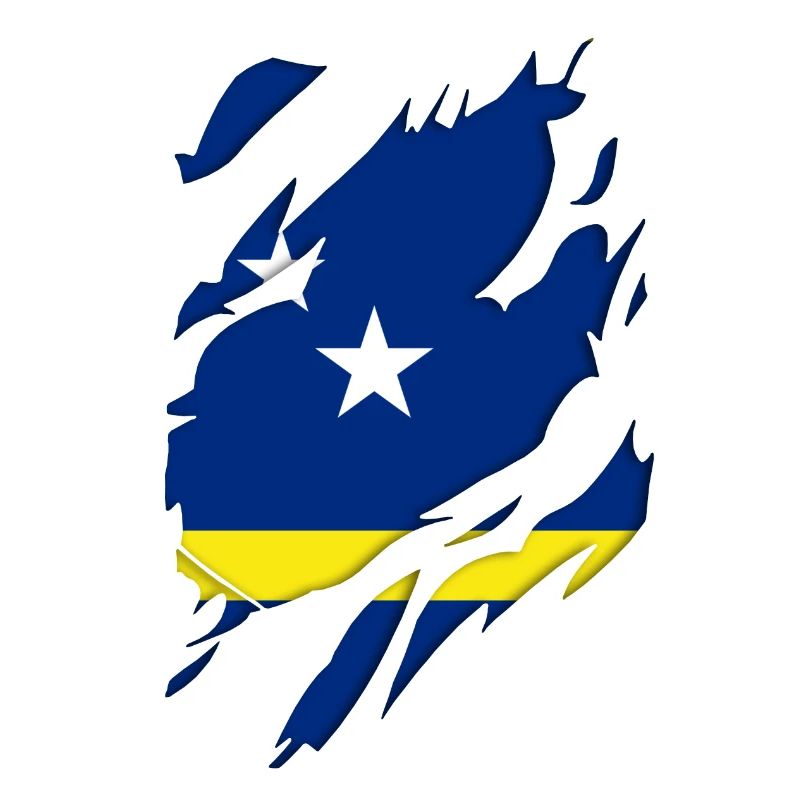 Motif déchiré du drapeau de Curaçao