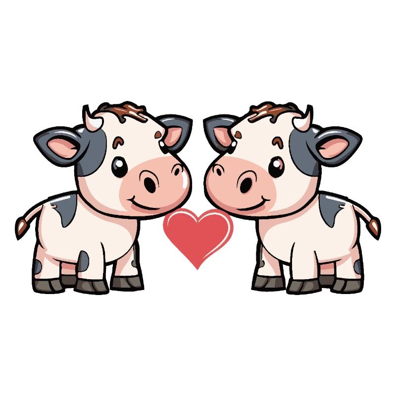 Couple de vaches Saint-Valentin