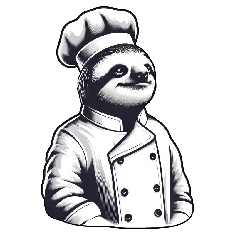 Proud Sloth Chef: Master of the Kitchen