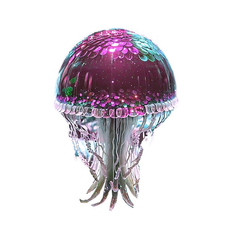 Jellyfish, Sequins, Glitter, Metallic, Pink