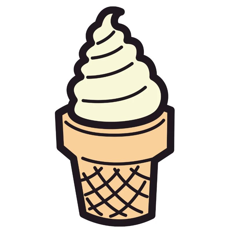 Soft Eis Creme mit Waffel Vanille