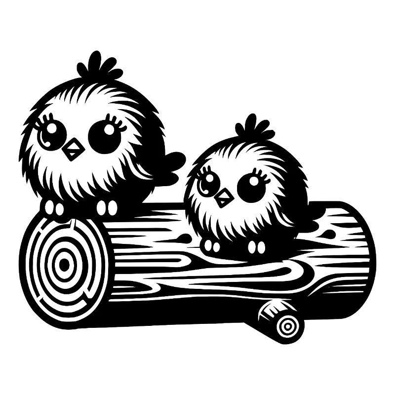 Joyeux petits oiseaux mignons dans le style de dessin animé