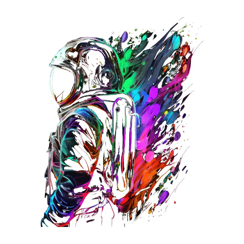 Outer Space Splash Art Bunte Spaß Spaceman