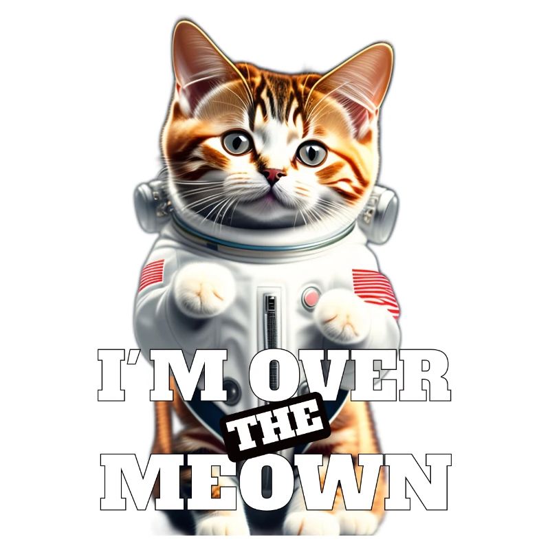 Je suis au-dessus du chat Meown en combinaison spatiale
