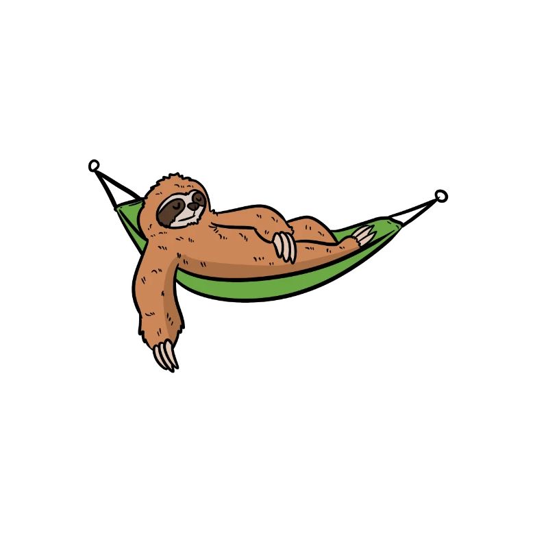 Sloth hammock vacation sleeping