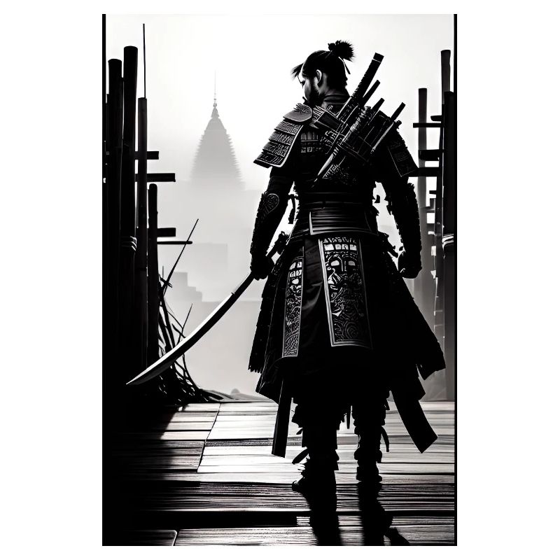 Samouraï Noir et Blanc Design