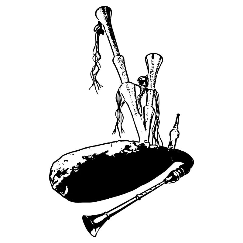 Cornemuses, miettes, cornemuse, sac de marché