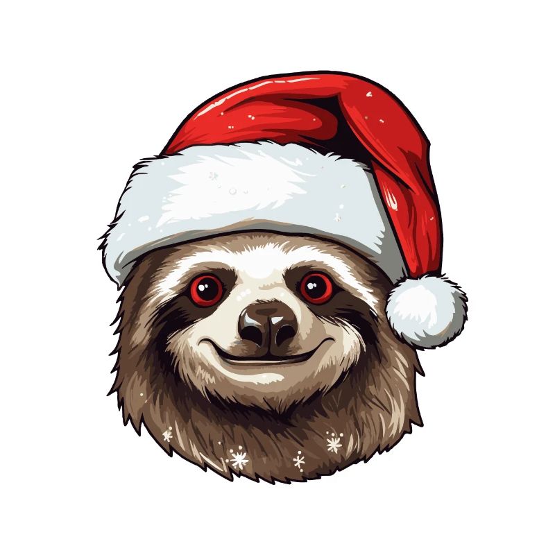 Sloth Christmas Animal Head