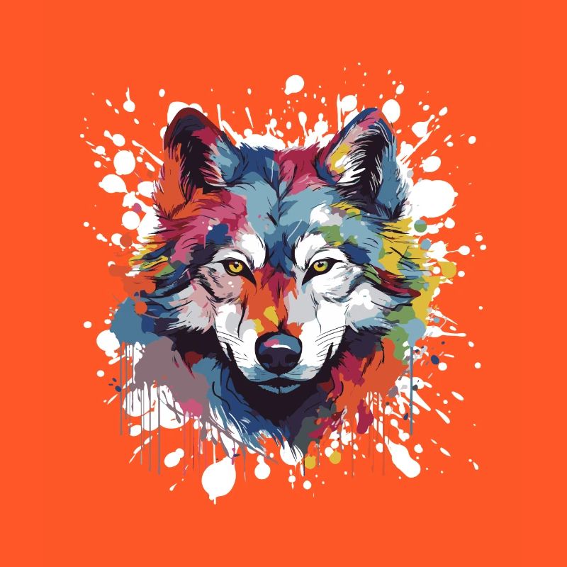 Wolf Pop Art Head