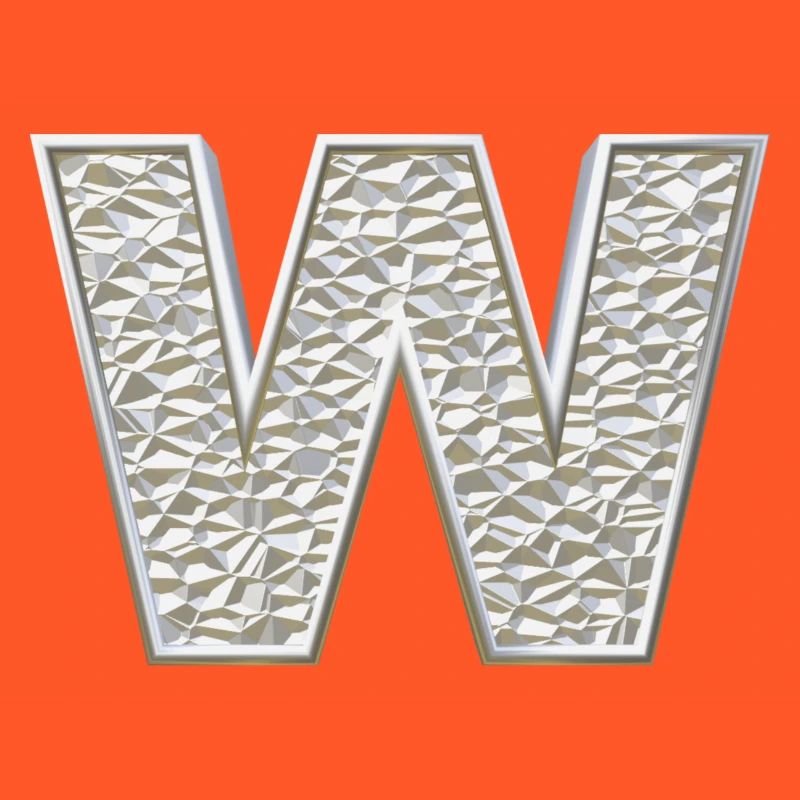 W, letter, initial, monogram,