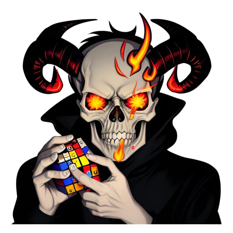 Horned skull | Solving his cursed puzzle cube