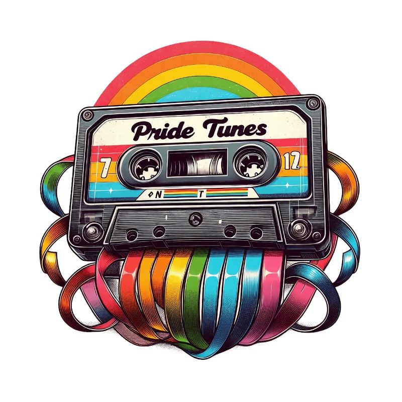 Conception de cassette arc-en-ciel Pride Tunes