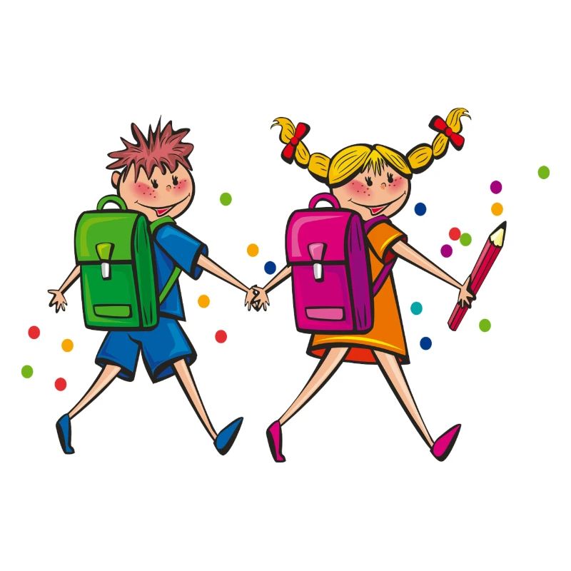 Schulkinder mit Schulranzen. Geschenkidee