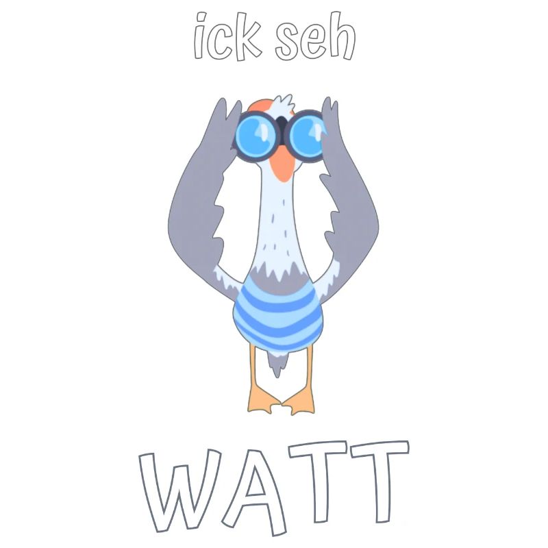 ick seh watt Möwe Fernglas