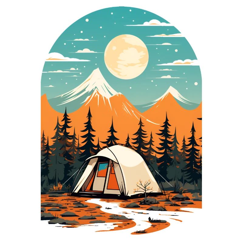 Conception de camping rétro