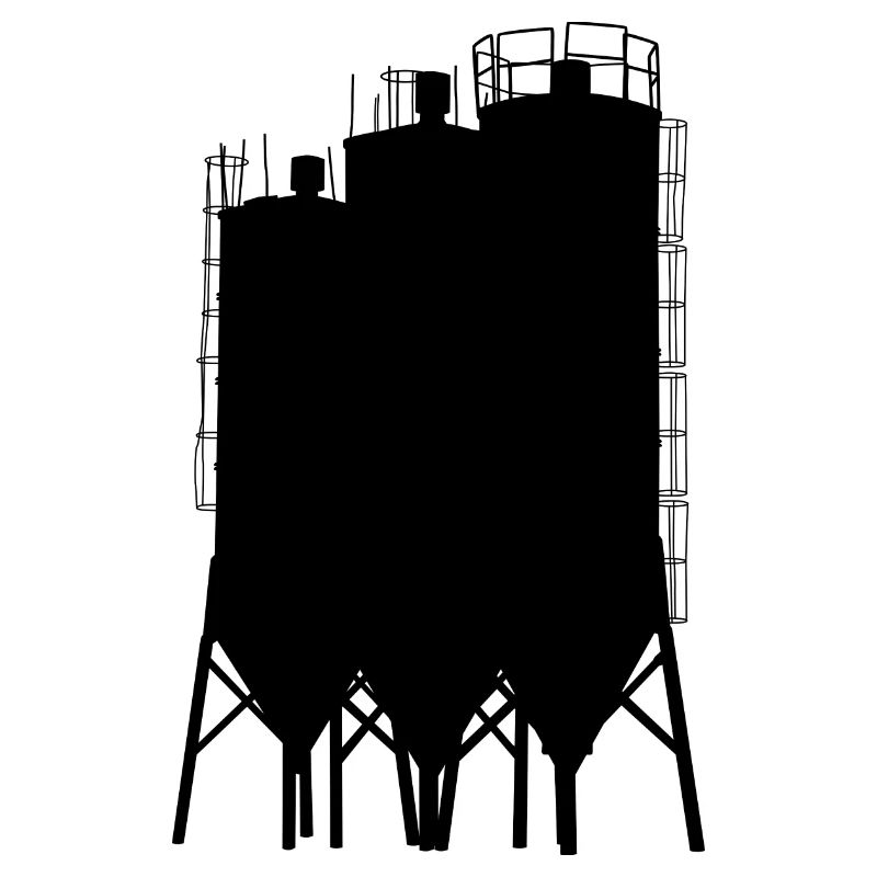 Silo silhouette black