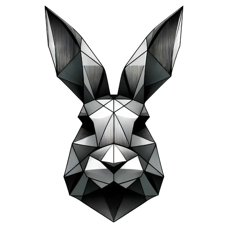 Conception géométrique de lapin polygone lapin