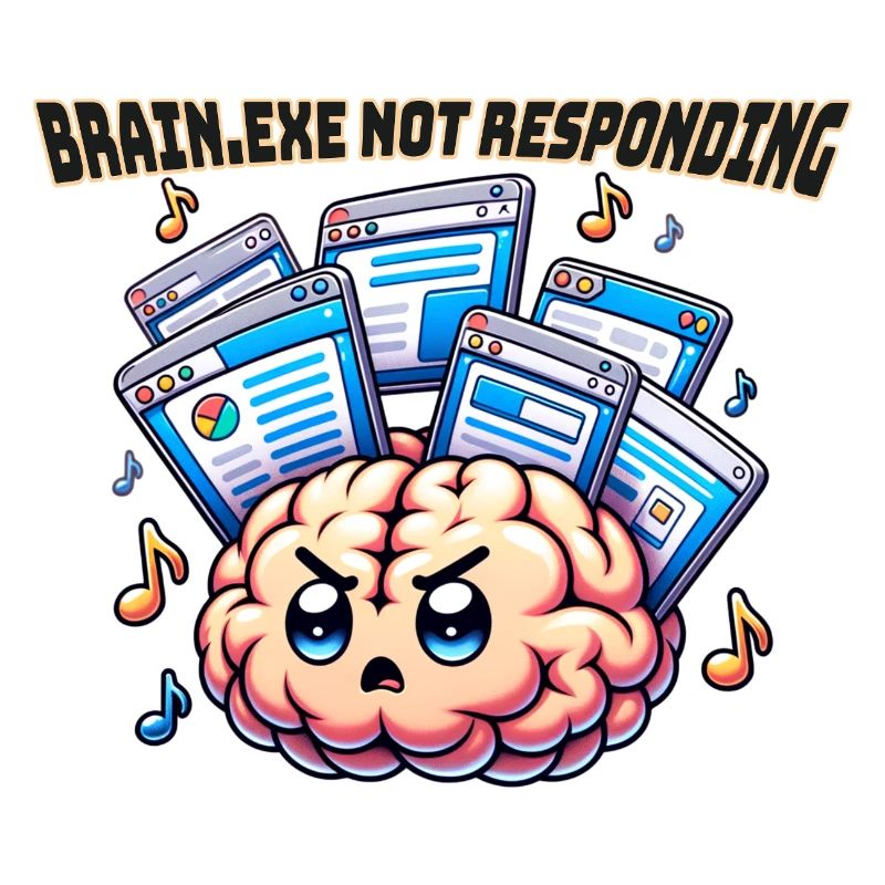 Brain.EXE Doesn't React – Nerd Saying Shirt